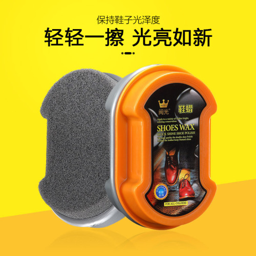 Shoe polish and brush integrated sponge shoe cleaner, colorless universal leather shoe cleaner, dedicated shoe wax for cleaning and maintenance