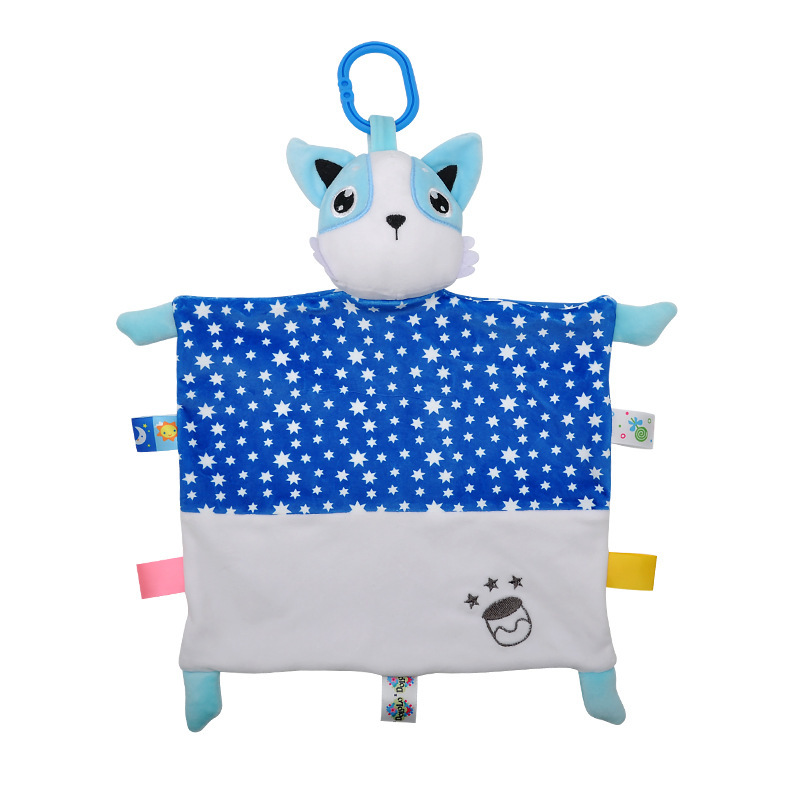 Transfronterizo cpcce bebé animal toalla para el cuidado del bebé tarjeta de tráfico cama colgante bebé toalla de pañuelo toalla de saliva juguete