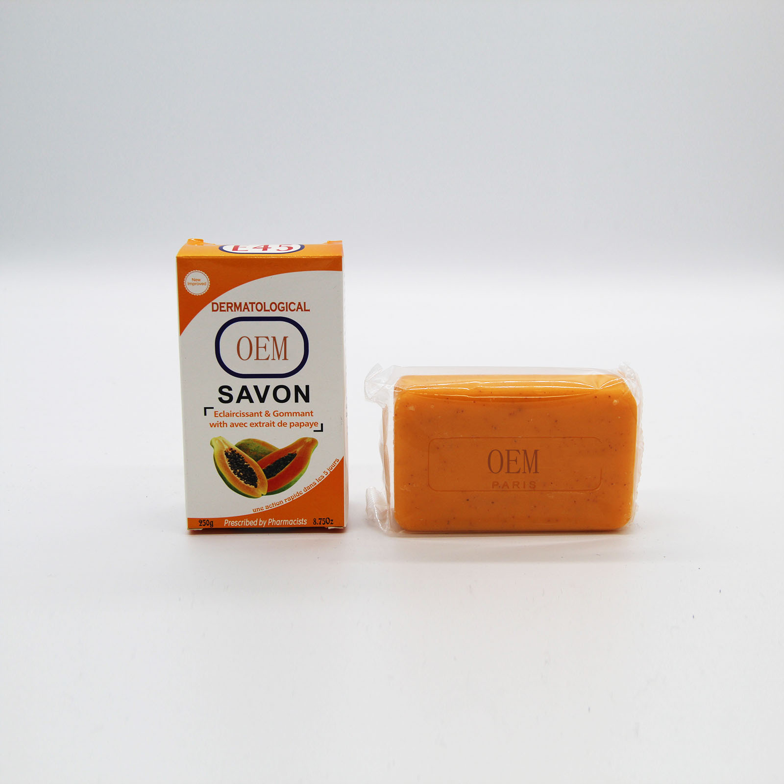 E45 通用天然木瓜香皂去角质香皂深层清洁香皂250G 专供非洲市场详情4