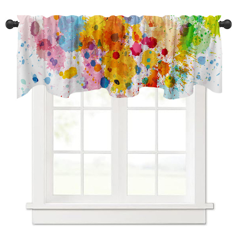 Amazon Foreign Trade Forest Digital Colorful Smudged Half Curtain Door Curtain Coffee Curtain Kitchen Washbasin Cabinet Dustproof Curtain Amazon Foreign Trade Forest Digital Colorful Smudged Half Curtain Door Curtain Coffee Curtain Kitchen Washbasin Cabinet Dustproof Curtain