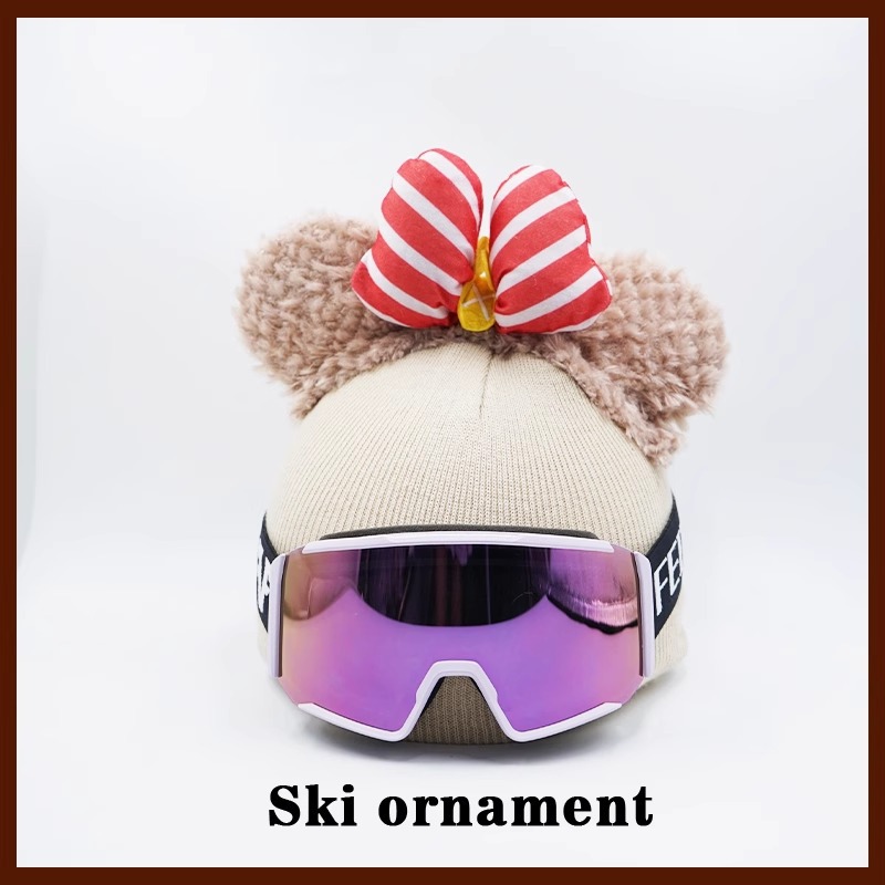 Creative Plush Ski Hat Helmet Cover Cute Single Double Board Decoration