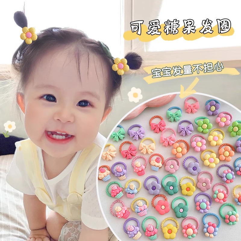 Banda de goma infantil pulgar anillo de cabello de cabello lindo cordón de cabello no daña cabello elástico para niñas atadas pelo banda de goma