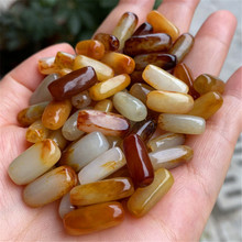 新疆和田玉随形珠散珠配饰 玉石长条珠原石珠子 长珠路路通编织珠