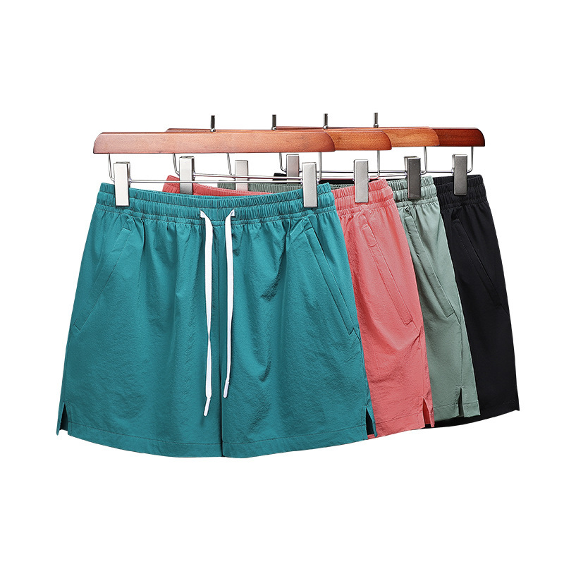 Men's Sports Shorts Slit Women's Summer Ice Silk Casual Elastic Three-quarter Pants Quick-drying Shorts Fitness Training