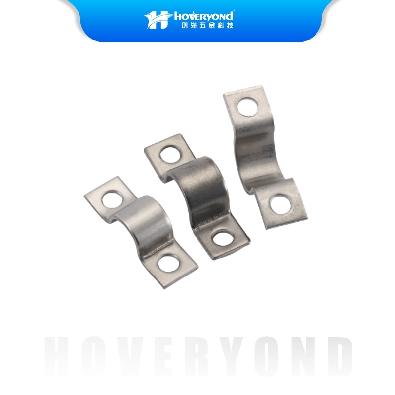 K02双孔单管卡304不锈钢管卡加厚骑马卡线缆卡子304加厚欧姆卡