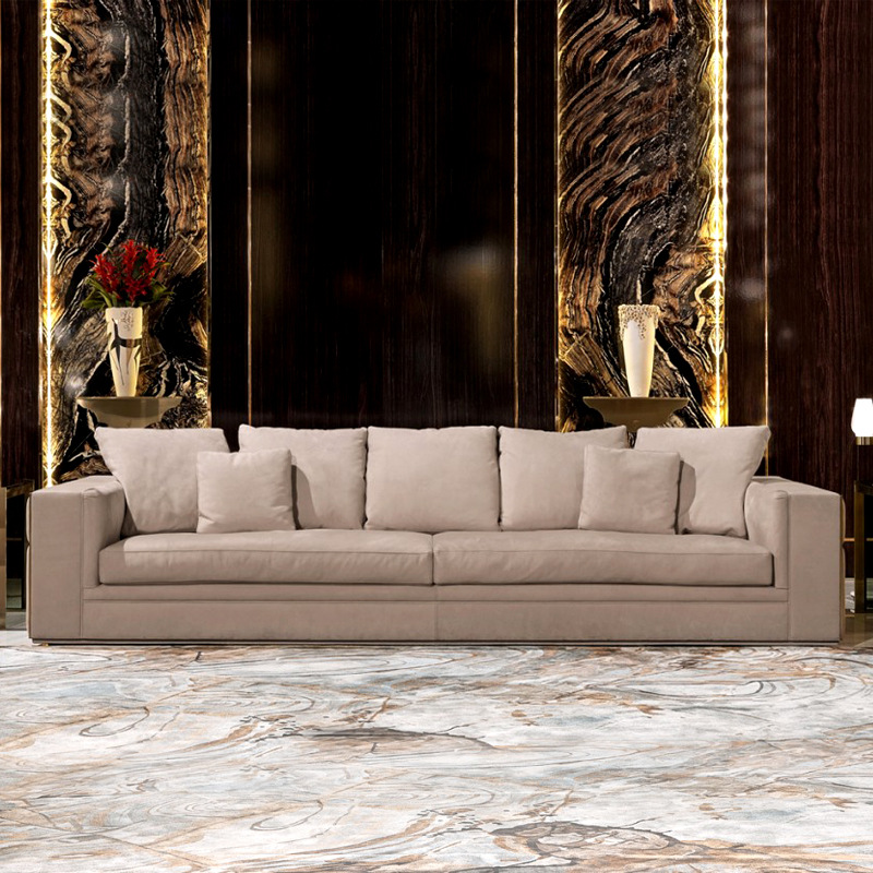 Italian visionnaire postmodern minimalist large living room four-seater luxurious all-leather sofa