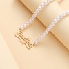 Necklace stainless steel, accessory from pearl, chain for key bag  with letters, pendant, Amazon, English