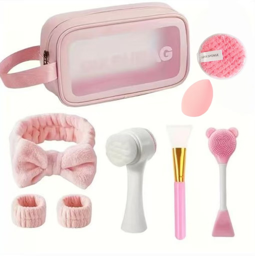 Cepillo de maquillaje, cepillo de lavado facial, cepillo de máscara facial, cepillo de cabello, banda de muñeca, polvo de maquillaje, huevo de maquillaje, paquete de maquillaje, conjunto grande