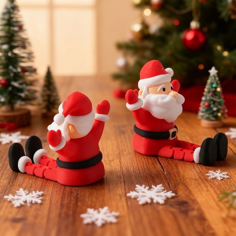 Cross-Border Hot-Selling 3D Printed Movable Jointed Santa Claus White Christmas Decoration Small Ornament Family Holiday Gift Cross-Border Hot-Selling 3D Printed Movable Jointed Santa Claus White Christmas Decoration Small Ornament Family Holiday Gift