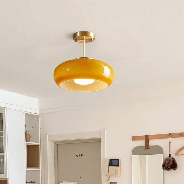 Brass Glass Chandelier Medieval Restaurant Aisle Entrance Cloakroom Japanese Retro Balcony Entrance Nordic Ceiling Lamp