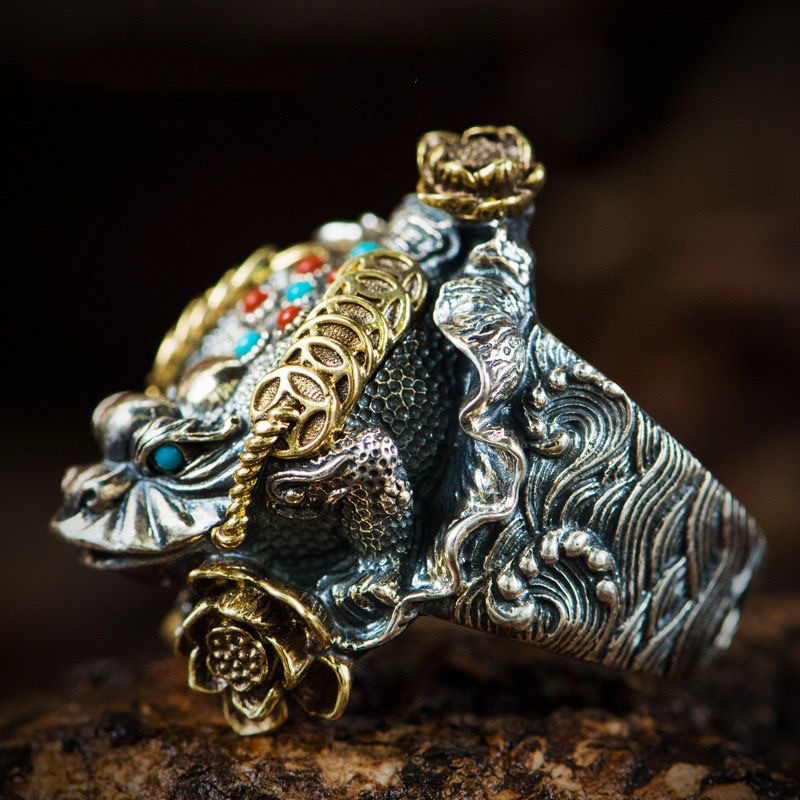 Carved retro ring handmade for men and women