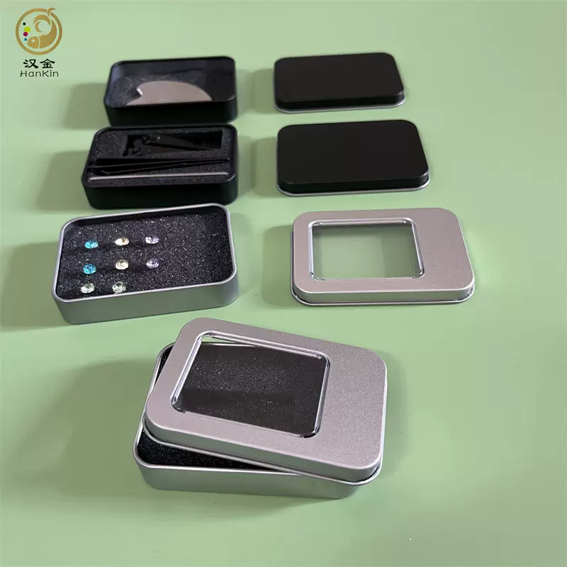 方形U盘铁盒 指甲剪收纳小铁盒 耳饰耳钉开窗小铁盒 优盘小方盒