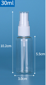 Botella de spray portátil de material PET 30ml botella de spray de subenvasado cosmético botella de viaje pequeña botella vacía al por mayor