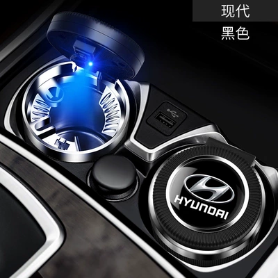 Car ashtray: Car Interior Supplies - modern-black-one-touch-lidstainless-steel-liner