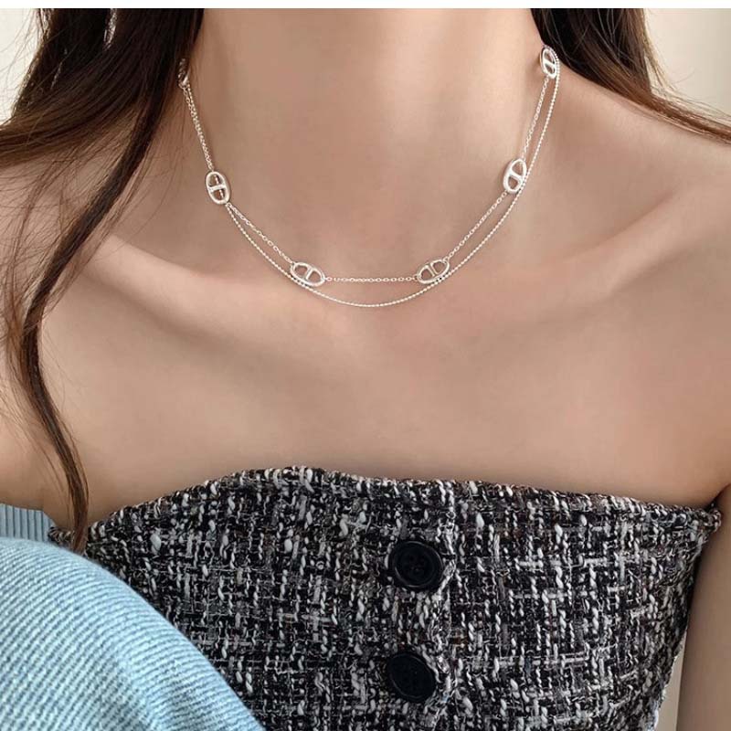 1 Piece Quantity Daily Occasion Copper Material Copper Plating Pig Nose Necklace
