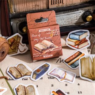 Mo Ink Boxed Stickers, Private Book Collection, Retro Handbook DIY Material, Decorative Self-Adhesive Sealing Stickers, 46 Pieces
