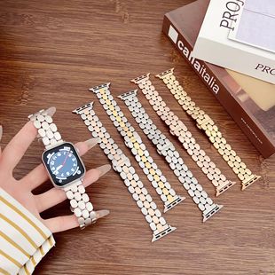 for Apple Apple iWatch S10SE987654 Dot Three Beads Stainless Steel Metal Strap High End