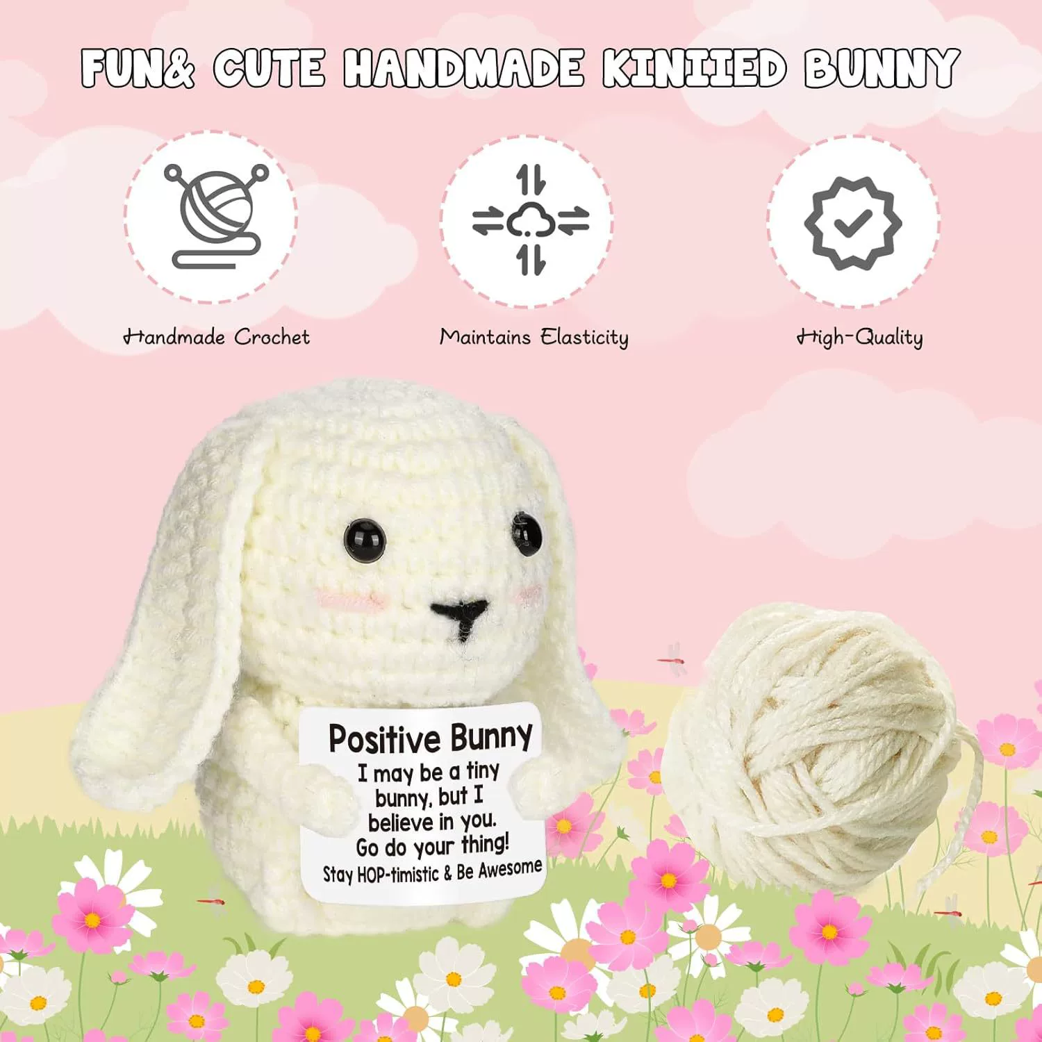 [Новые кросс-бортовые Positive Crochet Animals Bunny милый вязаный кролик декоративное изделие]