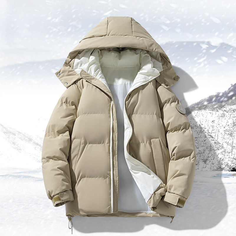 Winter-Steppjacke für Paare – Abnehmbare Kapuze, Sherpa-Futter (M-4XL, 3 Farben, Polyesterfüllung, Unisex-Design, schneesicher)_voghion.com