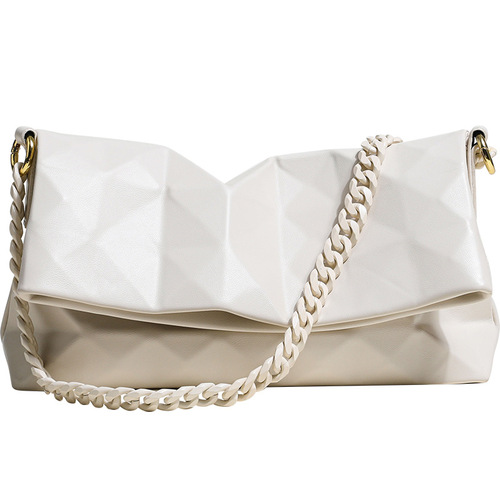 Fashion 2024 new niche geometric armpit bag women's summer crossbody bag versatile shoulder bag rhombus chain bag