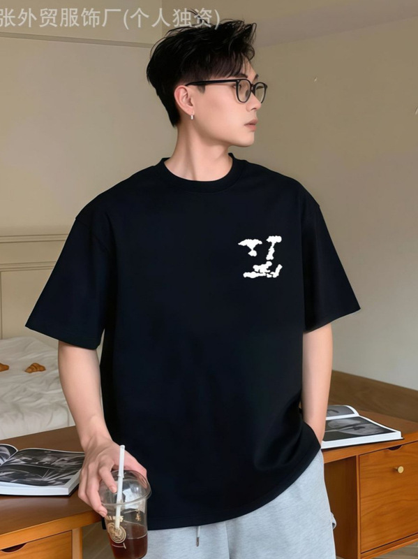 Donkey Family 正しいバージョン Yunduo フロントとバック 1v ロゴプリント半袖 L Family 男女カップルルーズコットンストリートファッション Tシャツ|undefined