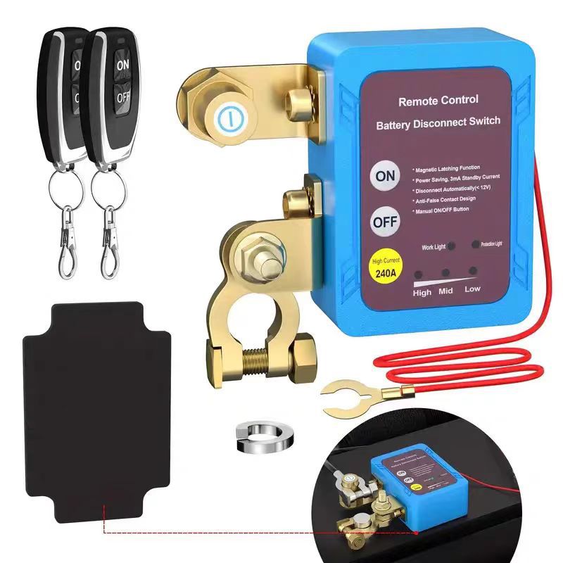 Universal 12V24V High-Current Car Battery Power-Off Switch, Anti-Drain Protection, Intelligent Remote Control Switch for Cars