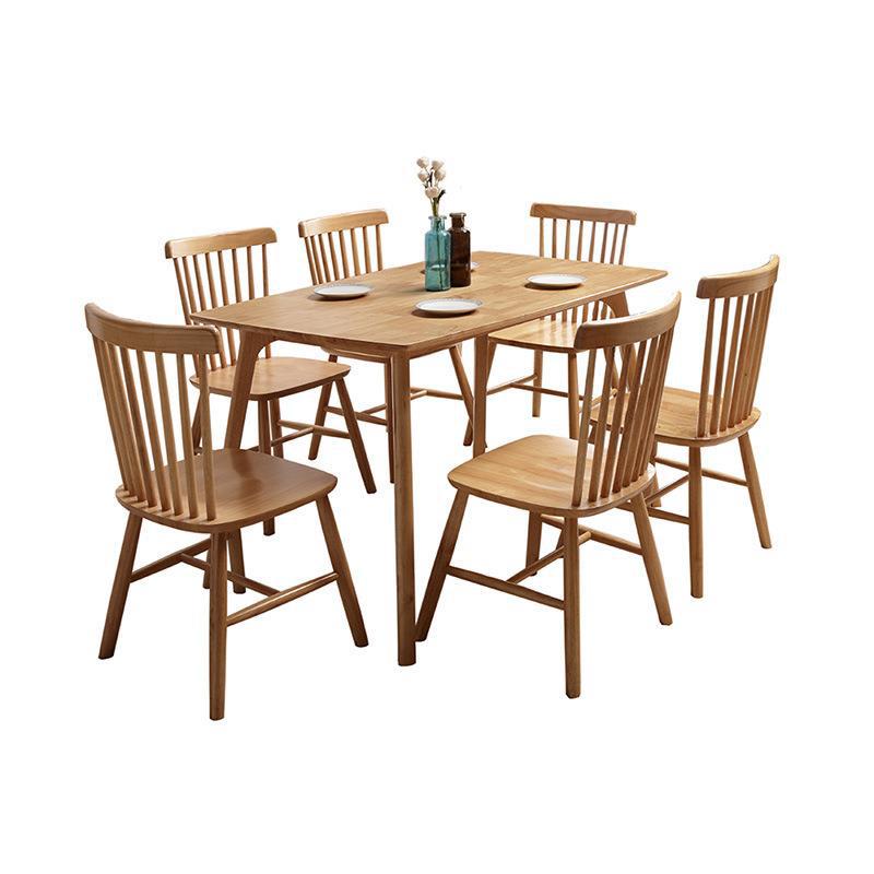 Mesa de comedor y silla combinación una Mesa seis sillas simple pequeño apartamento nórdico madera maciza rectangular casa 6 personas 4 personas mesa de comedor