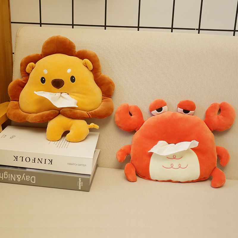 New creative cartoon crab removable napkin paper towel home car plush toys three-dimensional tissue pumping batch