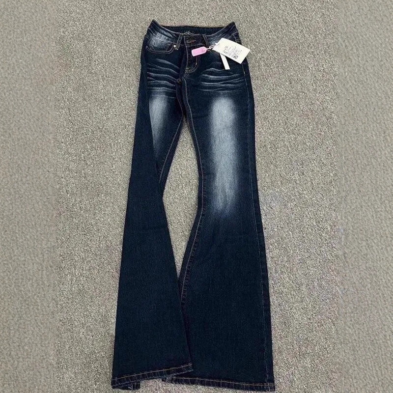 American-Style Spicy High Street Washed Low-Rise Flared Jeans for Women, Autumn Stretchy Slim-Fit Skinny Bootcut Floor-Length Pants American-Style Spicy High Street Washed Low-Rise Flared Jeans for Women, Autumn Stretchy Slim-Fit Skinny Bootcut Floor-Length Pants