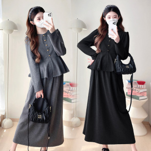 in stock 2025 Spring Maternity Dress Small Fragrant Style Pregnant Women Two-Piece Fashion Pregnant Women dress Pregnant Women suit