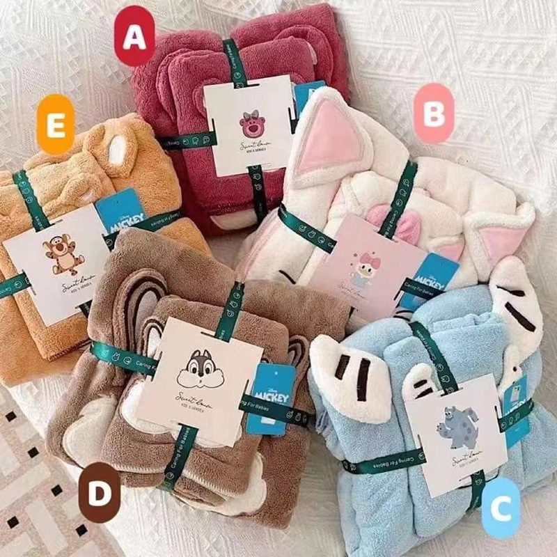 Strawberry Bear Series Three-dimensional Bath Towel suit Cartoon Cute Thickened Children's Bath Towel Swimming Beach Towel