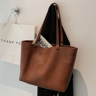 Korean Style Large Bag Women's New All-match 2025 Spring and Summer Soft-face Single Shoulder Bag Large Capacity High-end Tote Bag