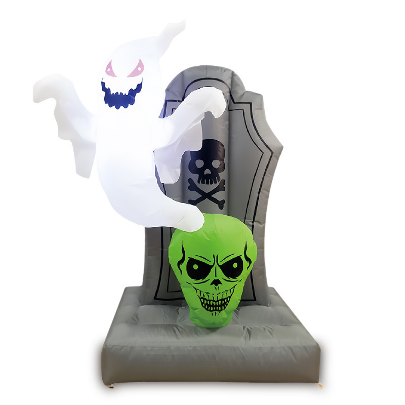 유령 녹색 해골 묘비