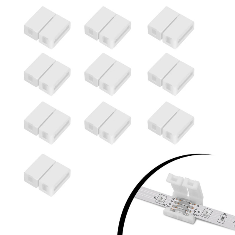 5050RGB LED裸板灯带免焊连接器10mm4P对接接头免焊卡扣RGB灯条