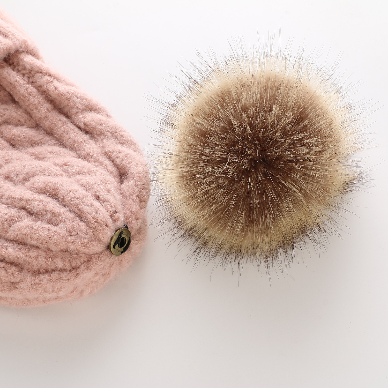 Gorro de lino grueso con patrón de una sola capa para mujer, versión coreana, tejido de Cachemira de mezcla de color sólido para otoño e invierno_voghion.com