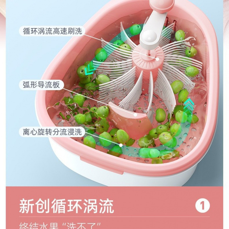 家庭用キッチンフルーツハンドフリー果物と野菜の洗浄機残留農薬を除去し、汚れを除去し、野菜を洗い、水切りバスケットをメーカーから直接提供します|undefined