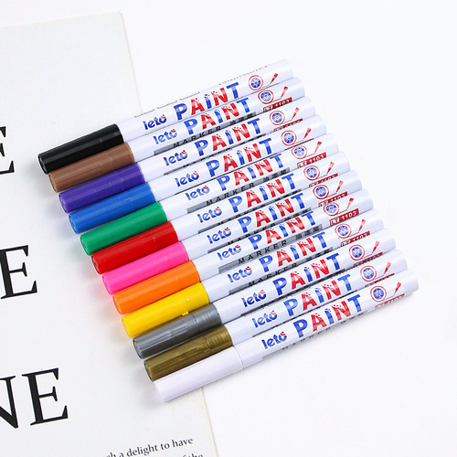 Colorful small paint pen waterproof non-fading oily marker pen rust pen graffiti painting tire glass touch-up pen