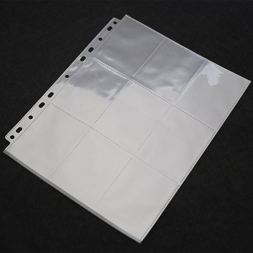 Jiugongge PP loose-leaf transparent card album inner page game card star card four-frame collection album 11 holes A4 card page