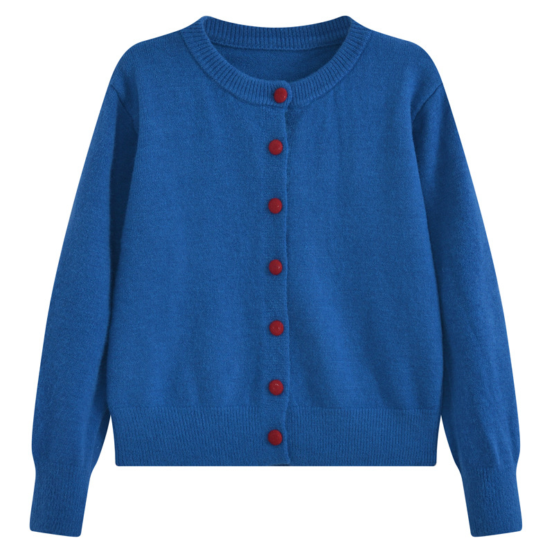 2025 primavera nueva reducción de envejecimiento suelta suave pegajosa con cardigan de punto de mujer suéter de aire suave blusa de adelgazamiento image 7