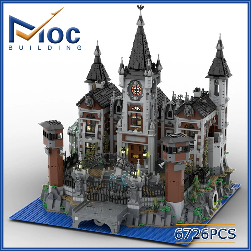 Креативные MOC маленькие частичные строительные блоки А Arkham Asylum А asylum Building MOC-158329 DIY игрушка