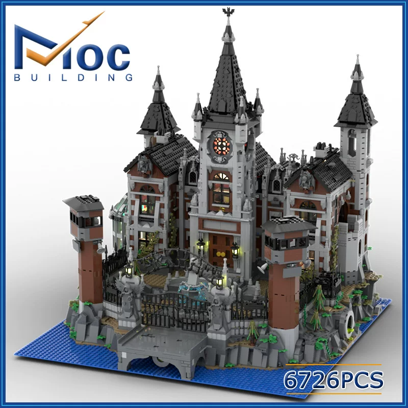 Креативные MOC маленькие частичные строительные блоки А Arkham Asylum А asylum Building MOC-158329 DIY игрушка