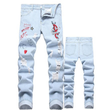 A 37158 Men's ripped jeans ��ʿ�ƶ�ţ�п�羳����ͨ����