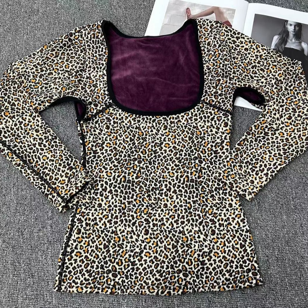 Corsé suelto que basa la camisa de las mujeres de otoño e invierno ropa interior de color sólido forrado de lana gruesa caliente de manga larga superior