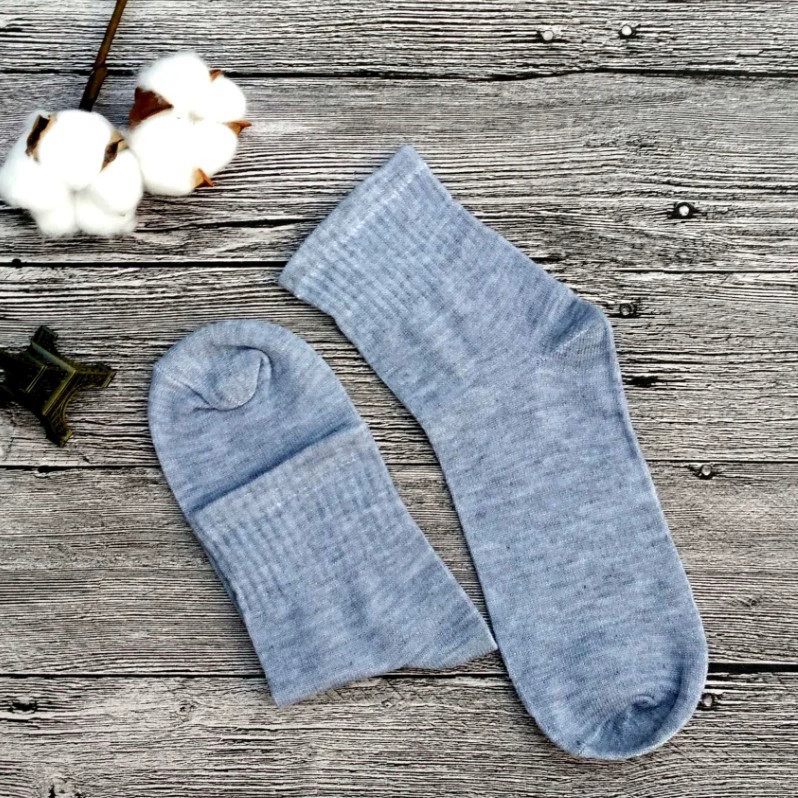 Mid‑length breathable socks, demi‑season, one size fits all, colors black/white/ash, wholesale 10‑pair bundles