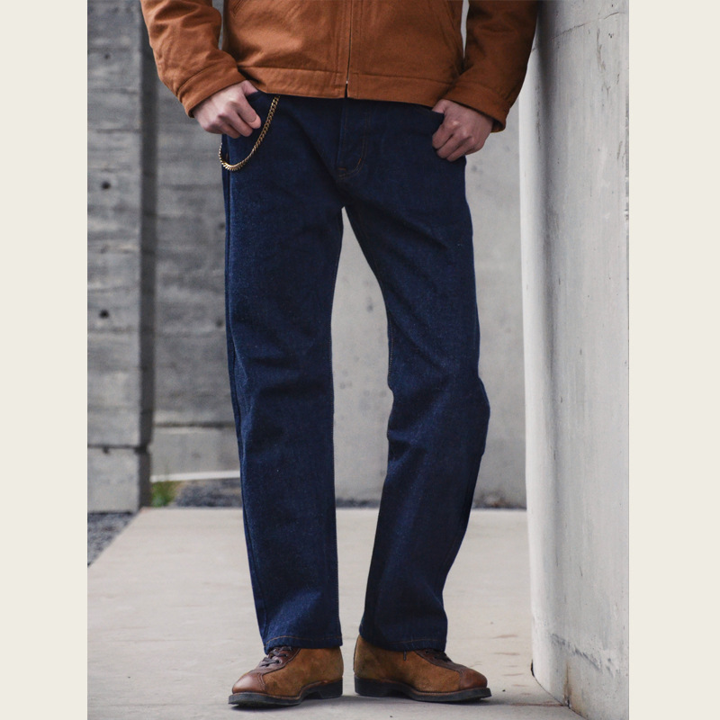 Ami Khaji 501 Red Ear Tannin Tapered Jeans Men's Primary Color Cattle Raising Slim-fit Small Foot Handsome Trousers