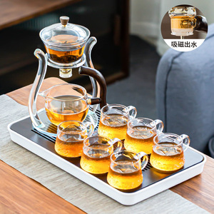 全自动玻璃茶具家用泡茶器网红宫灯功夫茶杯套装懒人创意茶壶小套