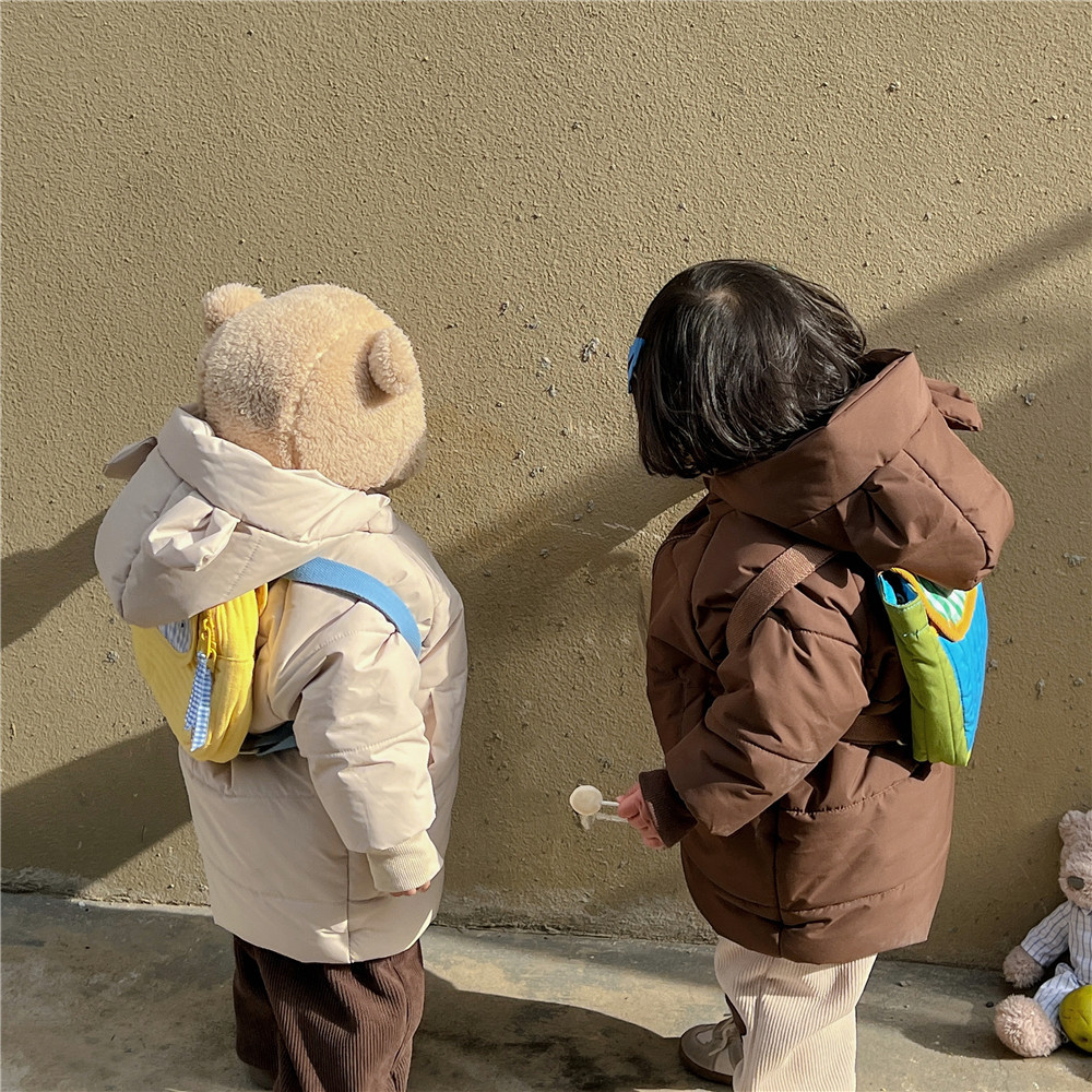 Corea del Sur ropa de los niños del Oso de los niños ropa acolchada de algodón de longitud media