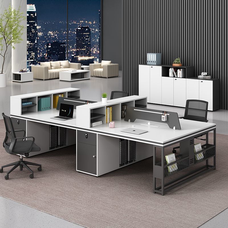 Office Desk and Chair Combination 2/4/6 Person Simple Modern Office Staff Desk Furniture Staff Computer Desk