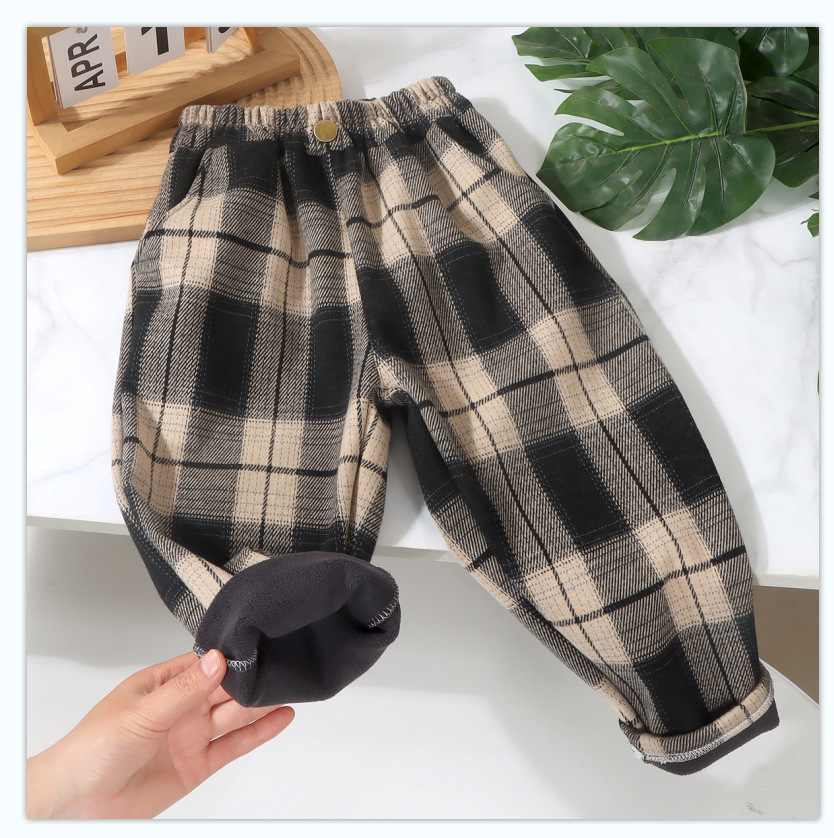 baby korean style pants children casual trousers thickened autumn and winter children boys‘ single-layer fleece-lined velvet sport pants