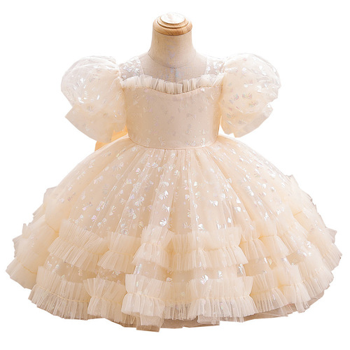 European and American baby girls' first birthday dress, new princess dress for girls, children's birthday party wedding dress, children's ballgown dress